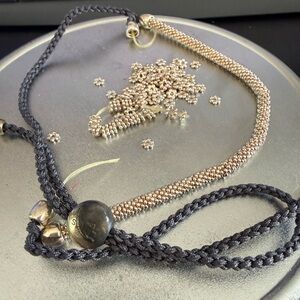 Links of London Sterling Silver Caviar Necklace adjustable length 39g